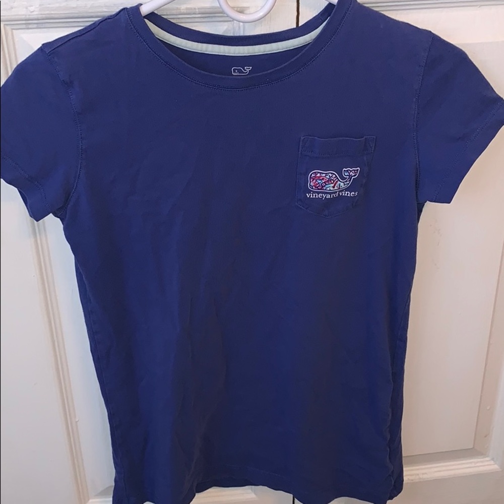 Girls' Logo Pocket Tee-Royal blue